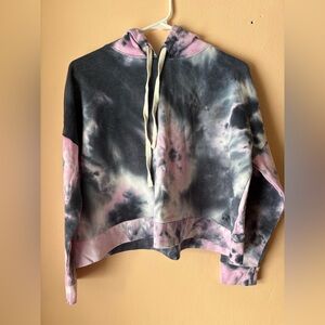 Tie-die Ivory Ella cropped sweatshirt